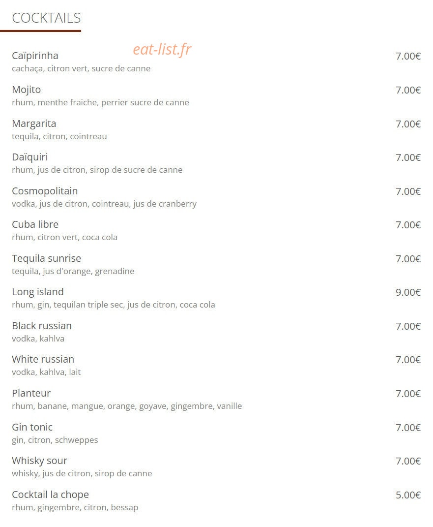 La chope — carte page 3