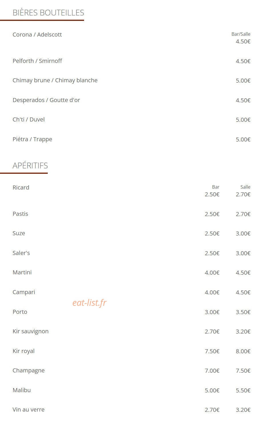 La chope — carte page 5