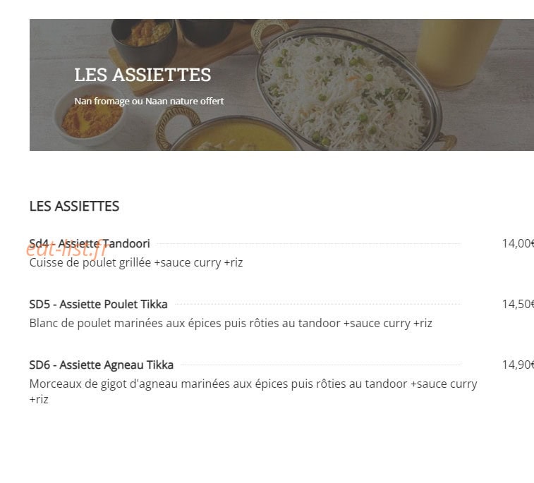 La Cuisine de l'Himalaya — carte page 5