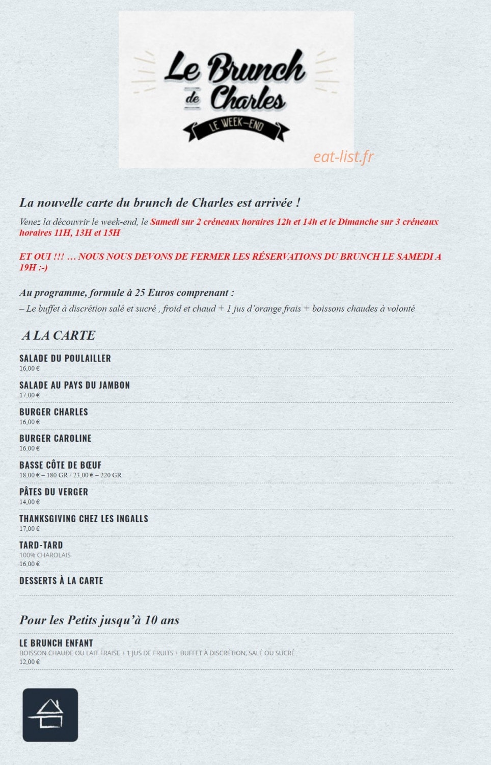 La Ferme de Charles — carte page 1
