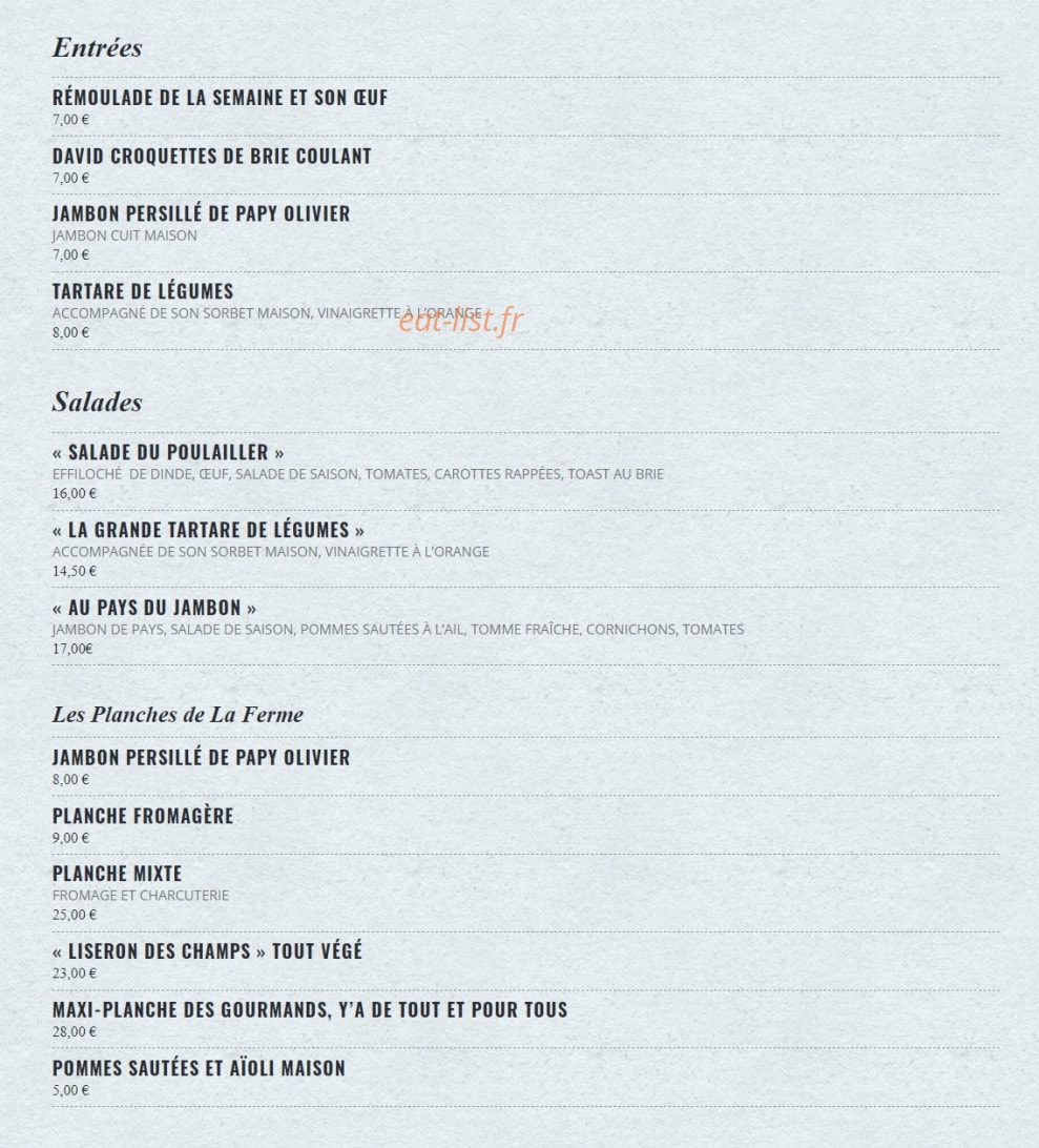 La Ferme de Charles — carte page 4