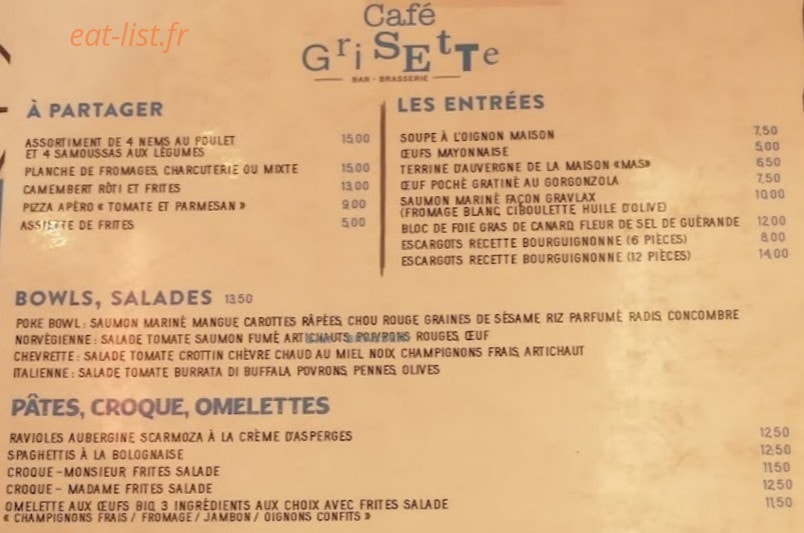 La grisette — carte page 1