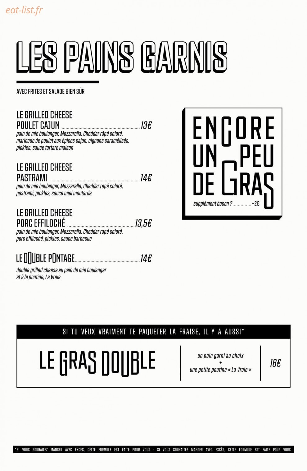 La Poutinerie — carte page 3