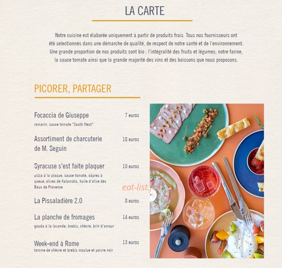 La Riviera — carte page 1