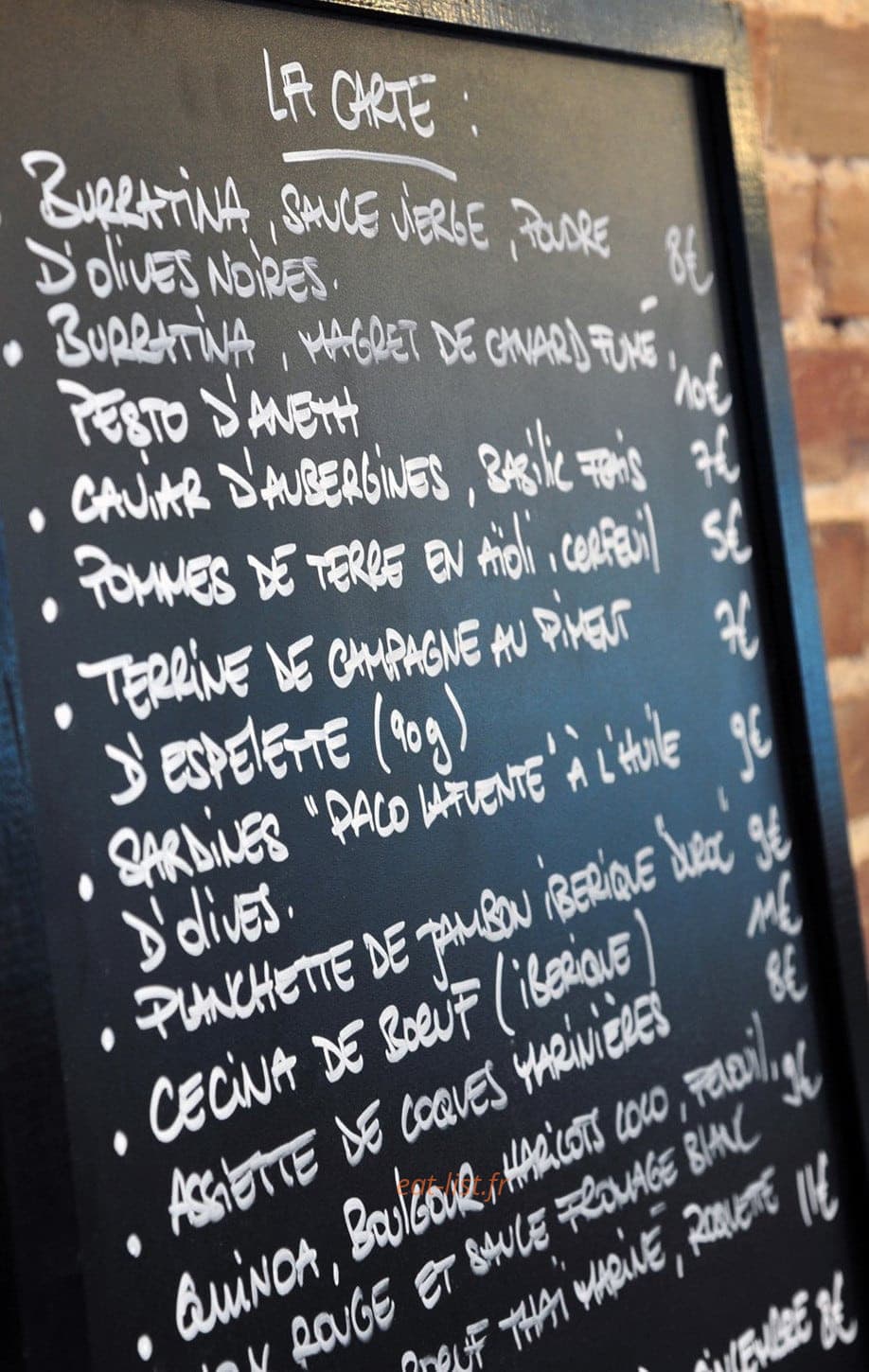 La Taquinerie — carte page 1