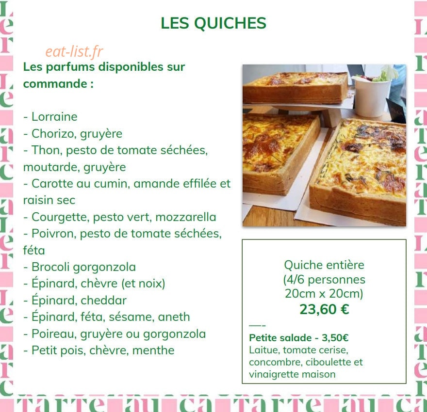 La Tarte au Carré — carte page 6