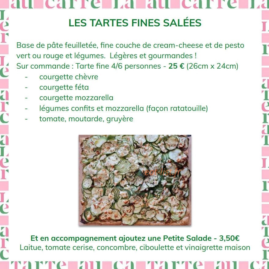 La Tarte au Carré — carte page 7