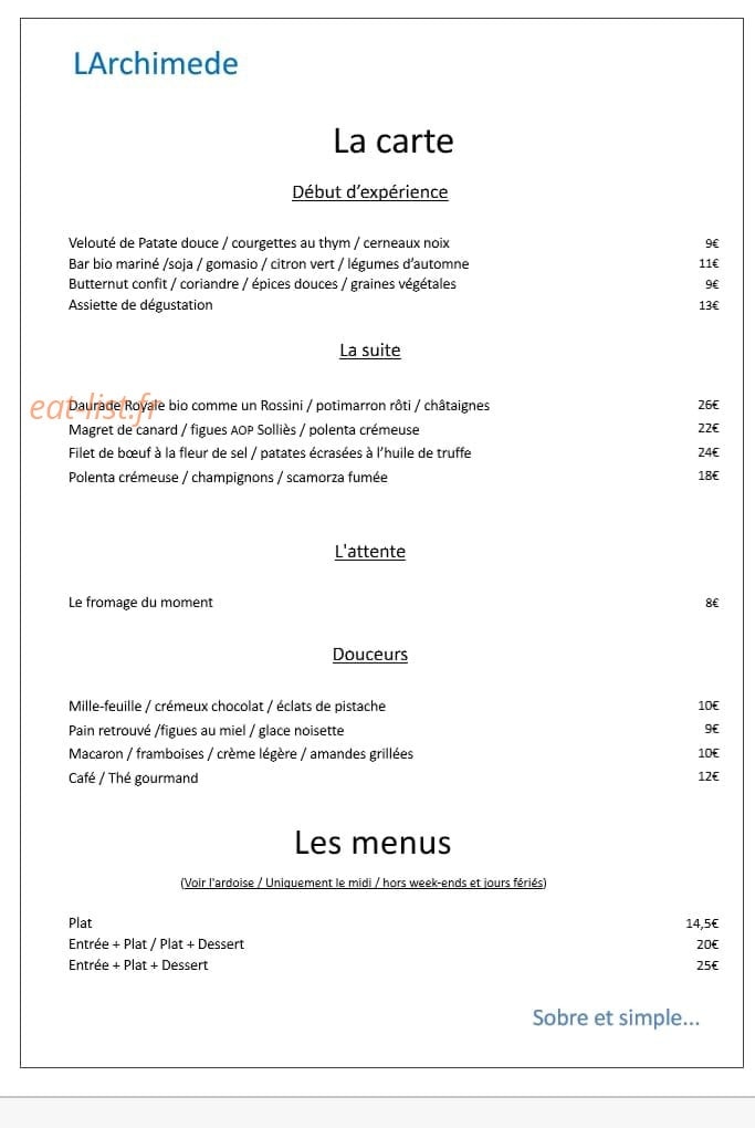 LArchimede — carte page 1