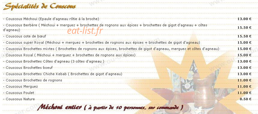 Le Bec Fin - Chez Saïd — carte page 2