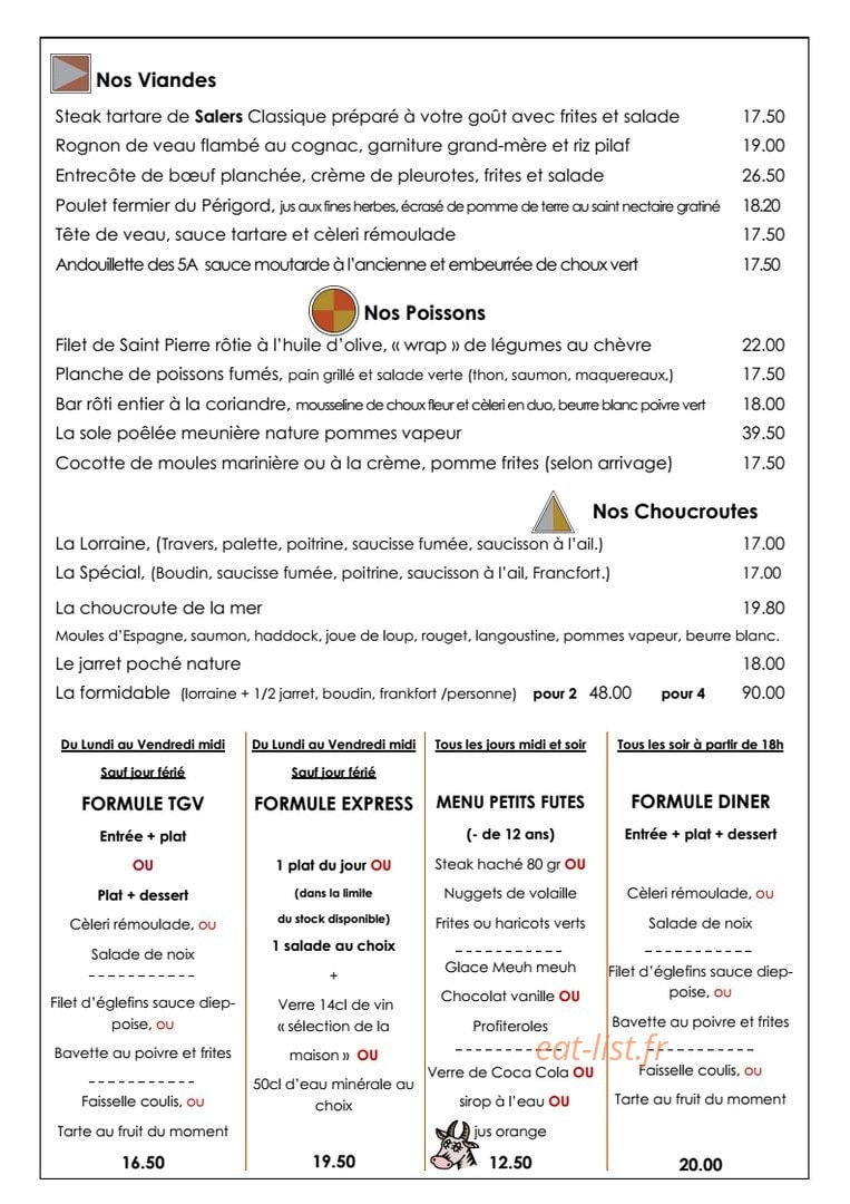 Le Café de l'Est — carte page 4