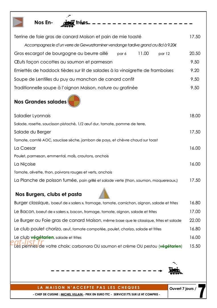 Le Café de l'Est — carte page 3