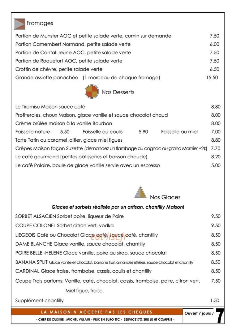 Le Café de l'Est — carte page 6