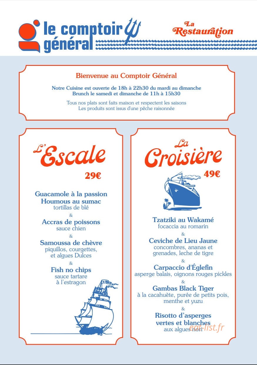 Le Comptoir Général — carte page 1