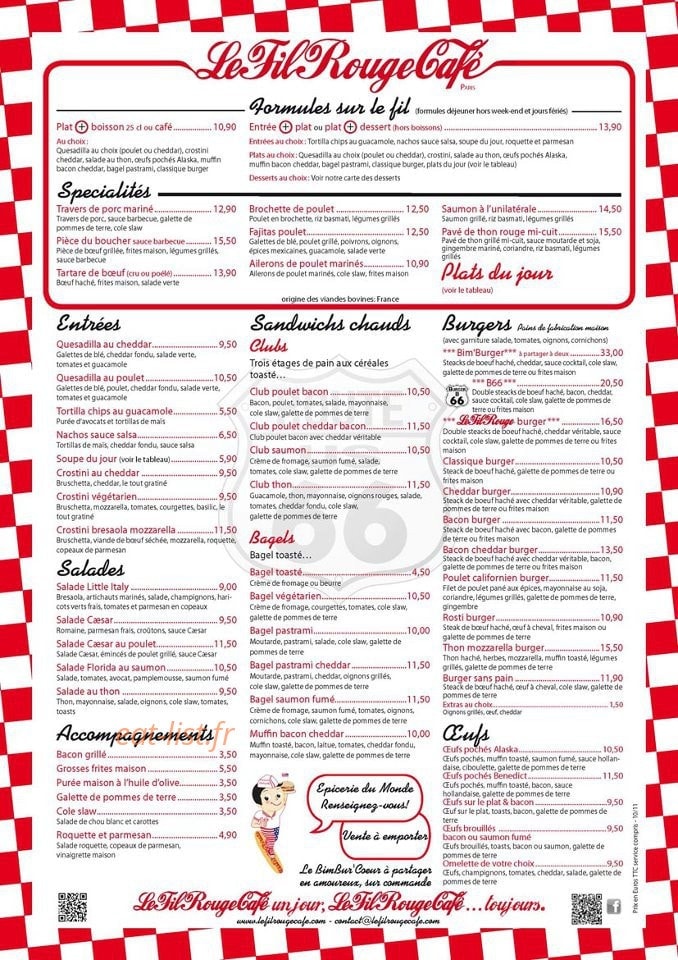 Le Fil Rouge Café — carte page 2