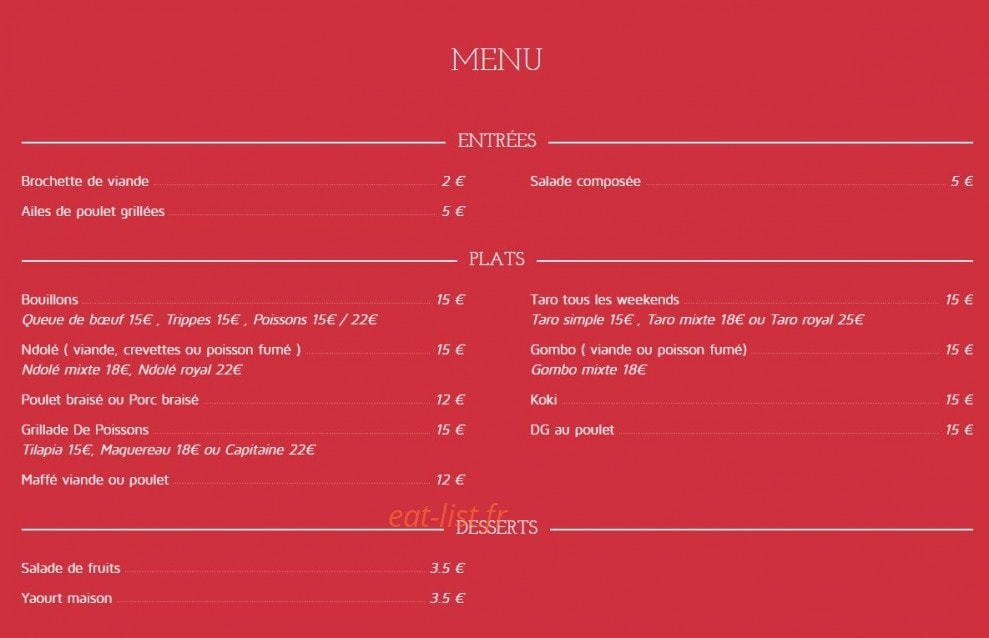 Le Notable — carte page 1