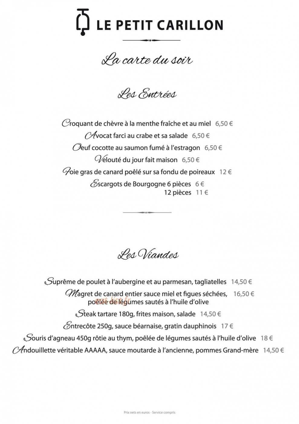 Le petit carillon — carte page 1