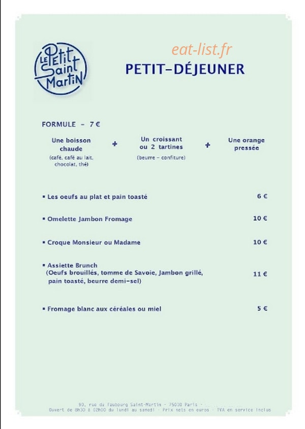 Le Petit Saint Martin — carte page 1