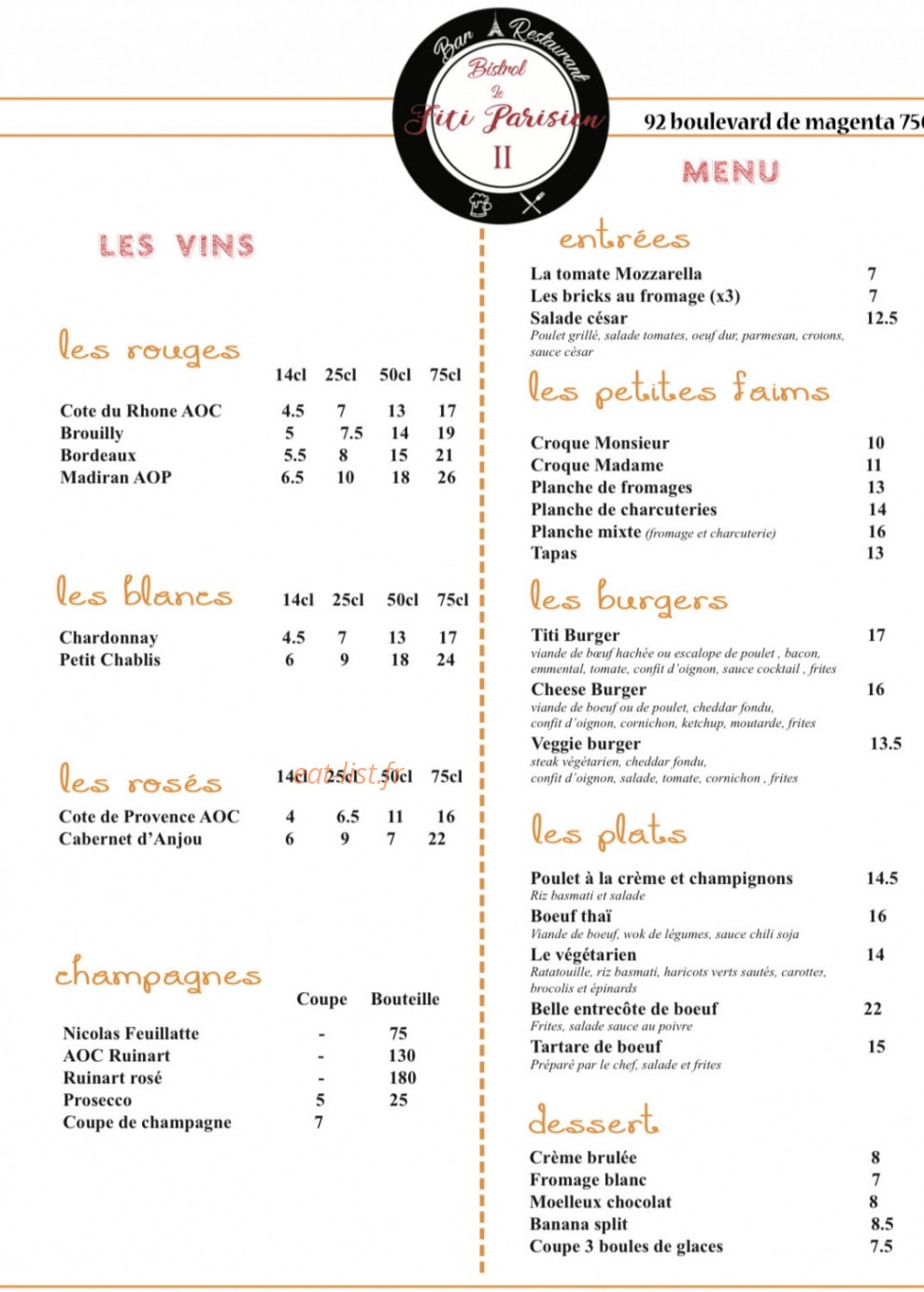 Le Titi Parisien — carte page 1