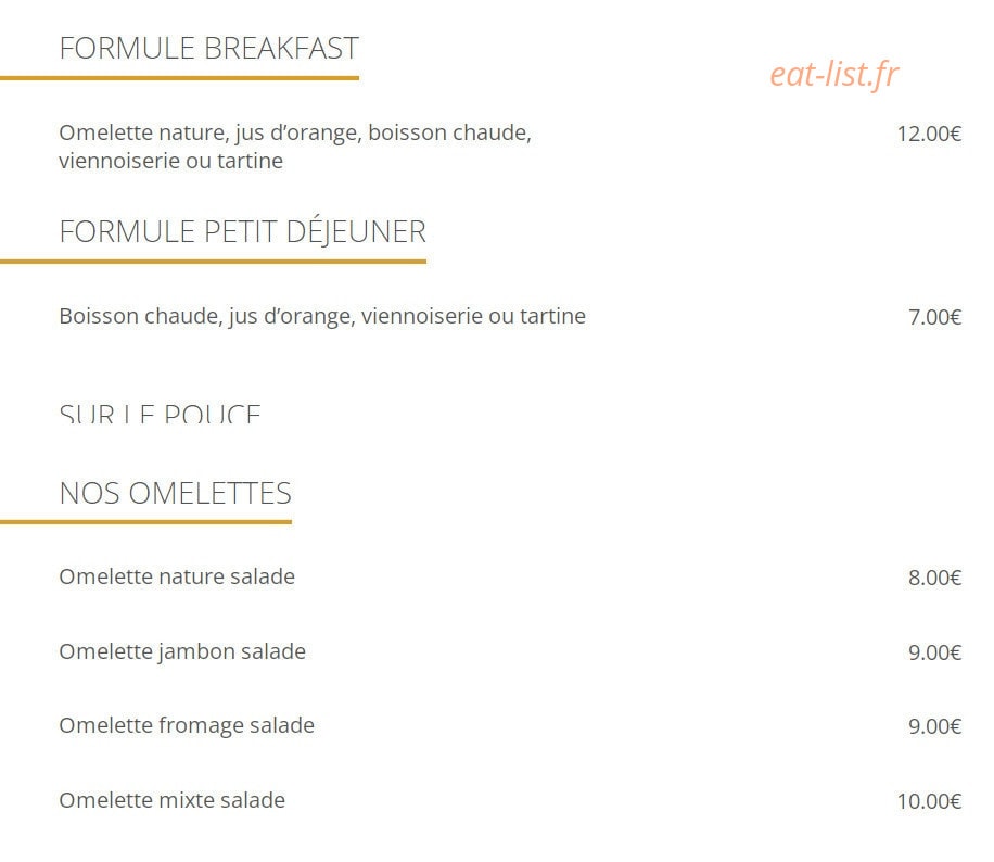 Léo Bistrot — carte page 1