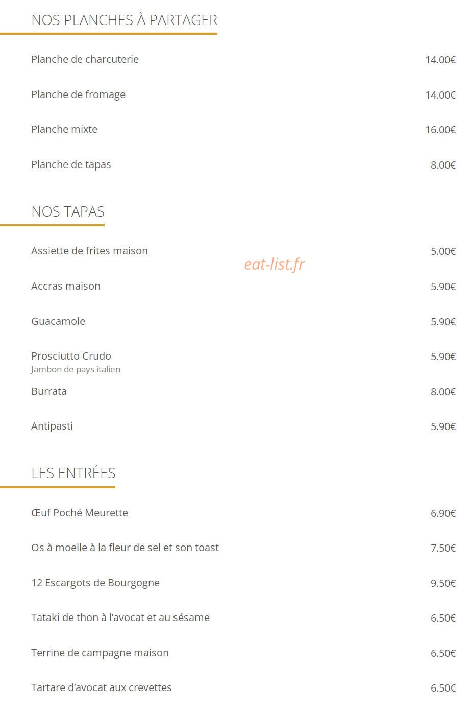 Léo Bistrot — carte page 2