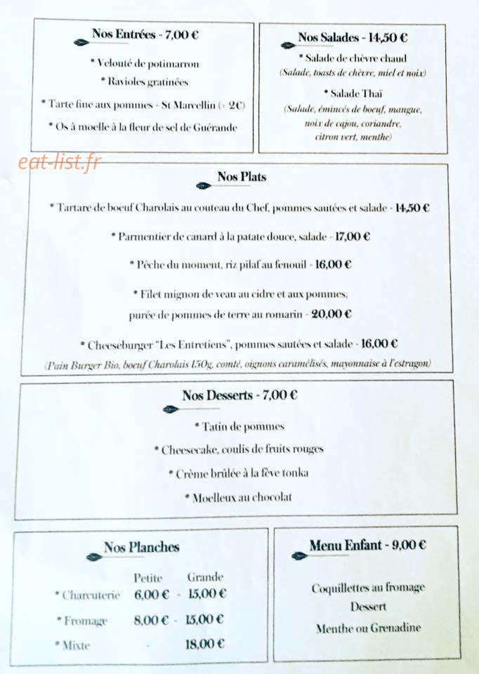 Les Entretiens — carte page 1