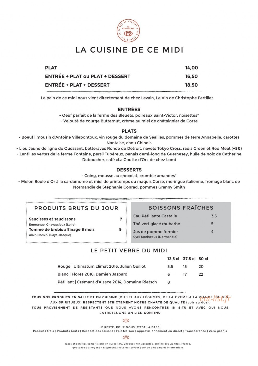 Les Résistants — carte page 1
