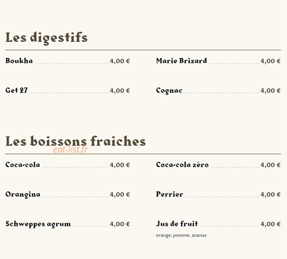 Les Saveurs de Marrakech — carte page 7