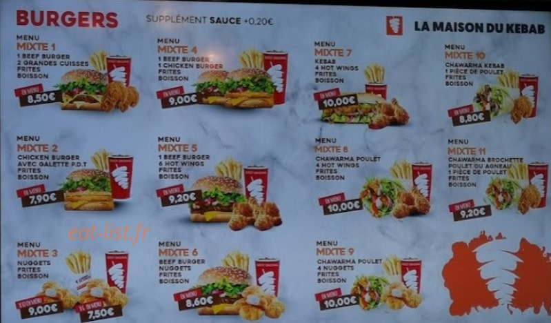 Maison Du Kebab — carte page 4