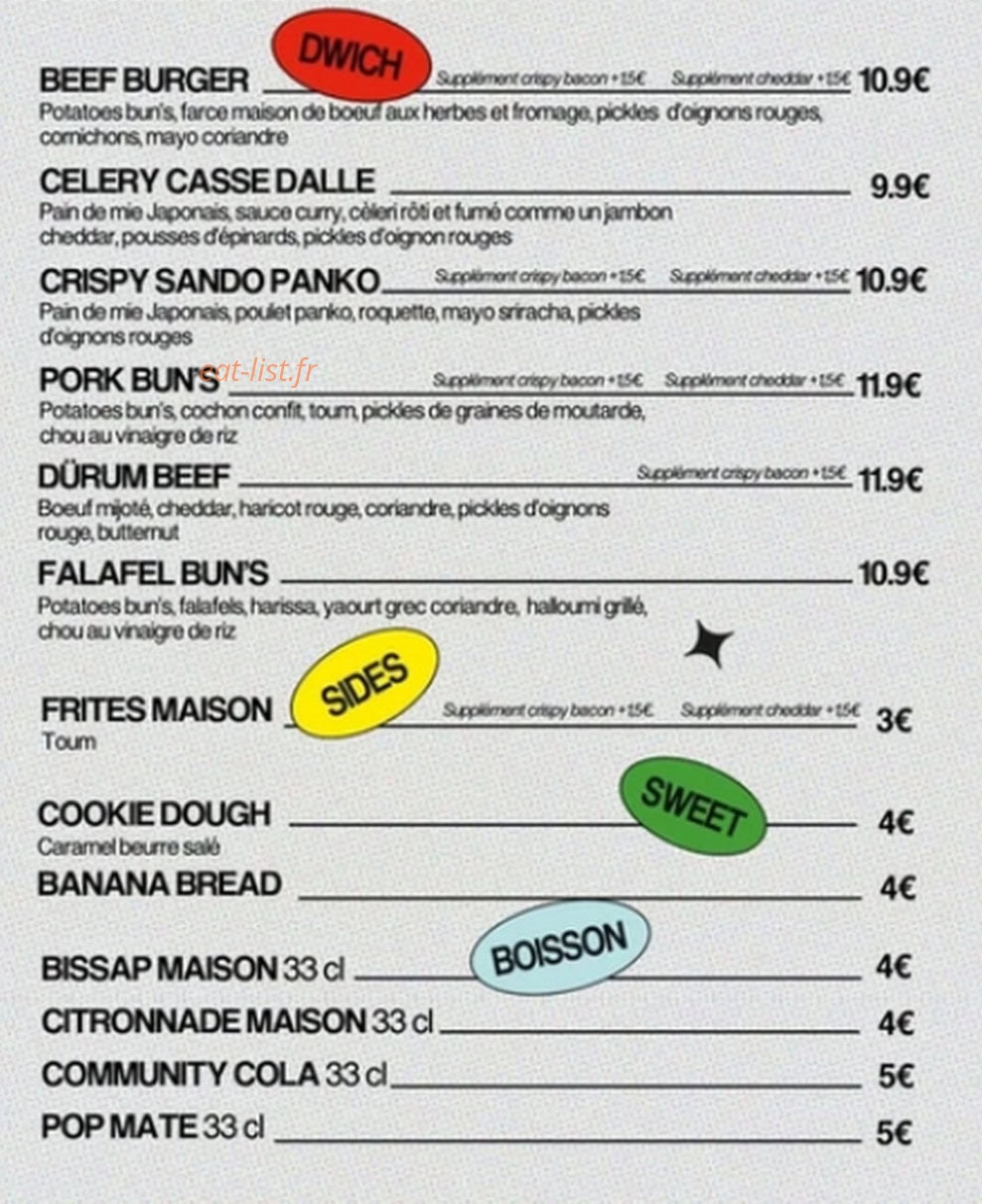 Musa Dwich Club — carte page 2