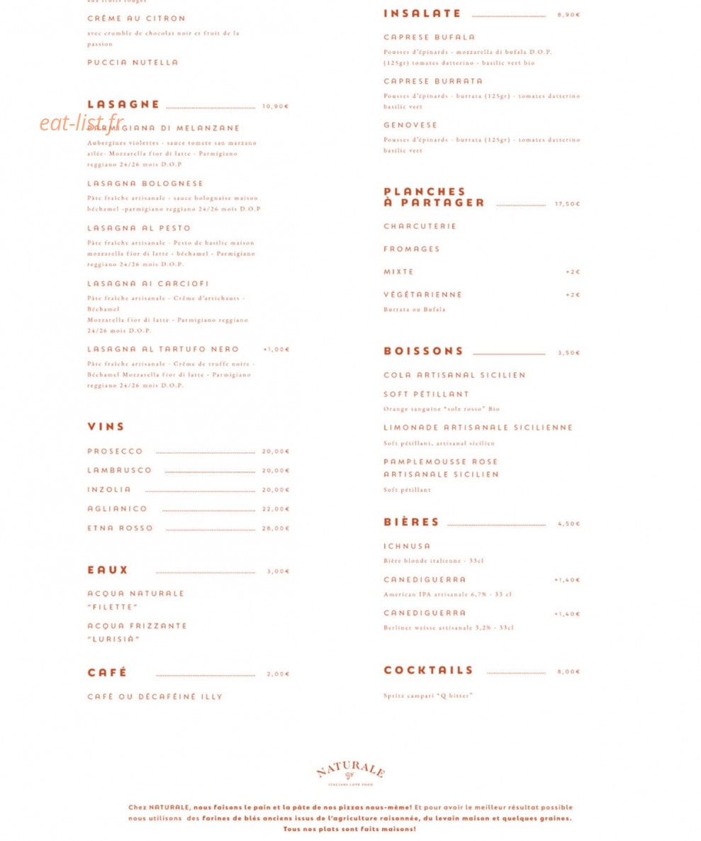 Naturale — carte page 2