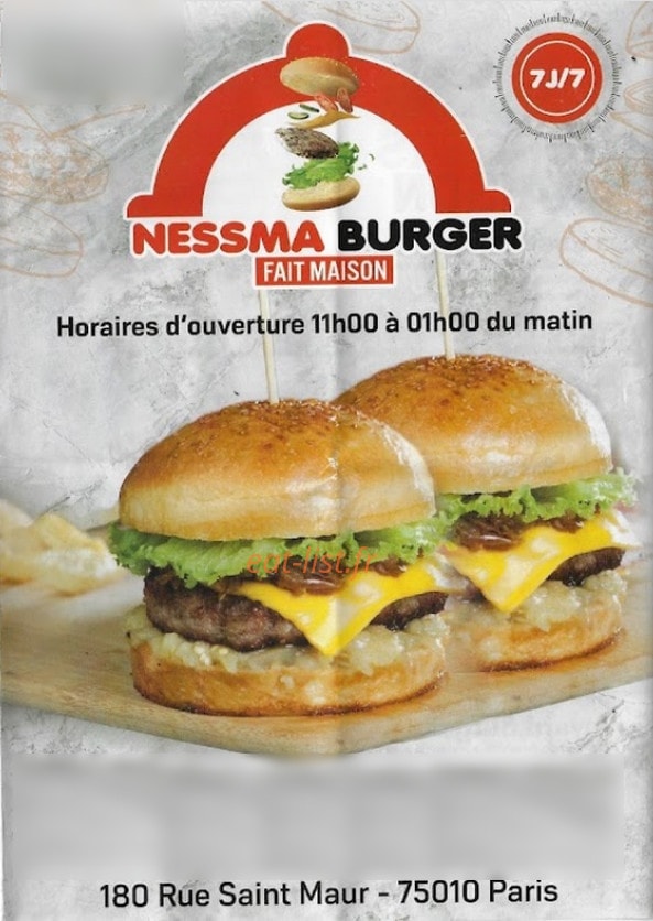 Nessma Burger — carte page 1