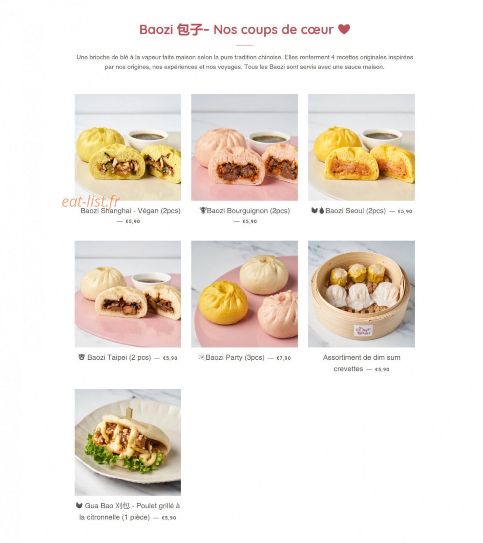 Oh My Bao — carte page 2