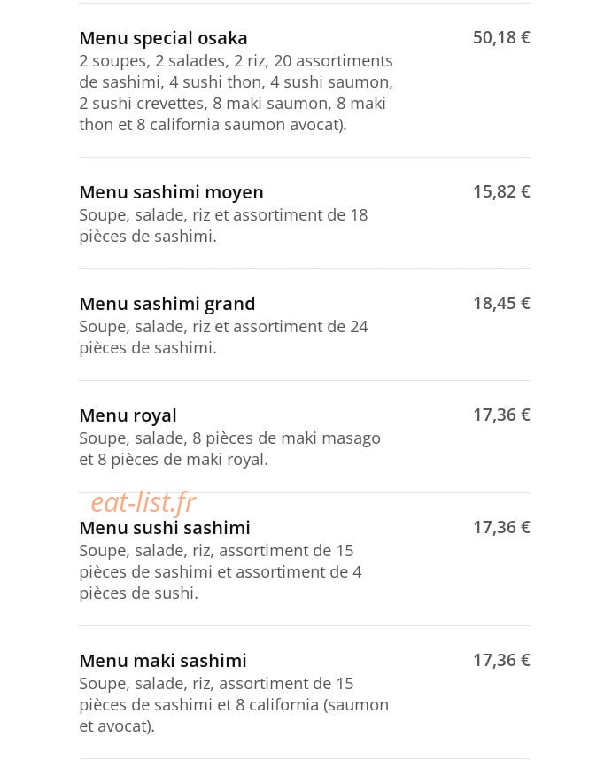 Oishii — carte page 2