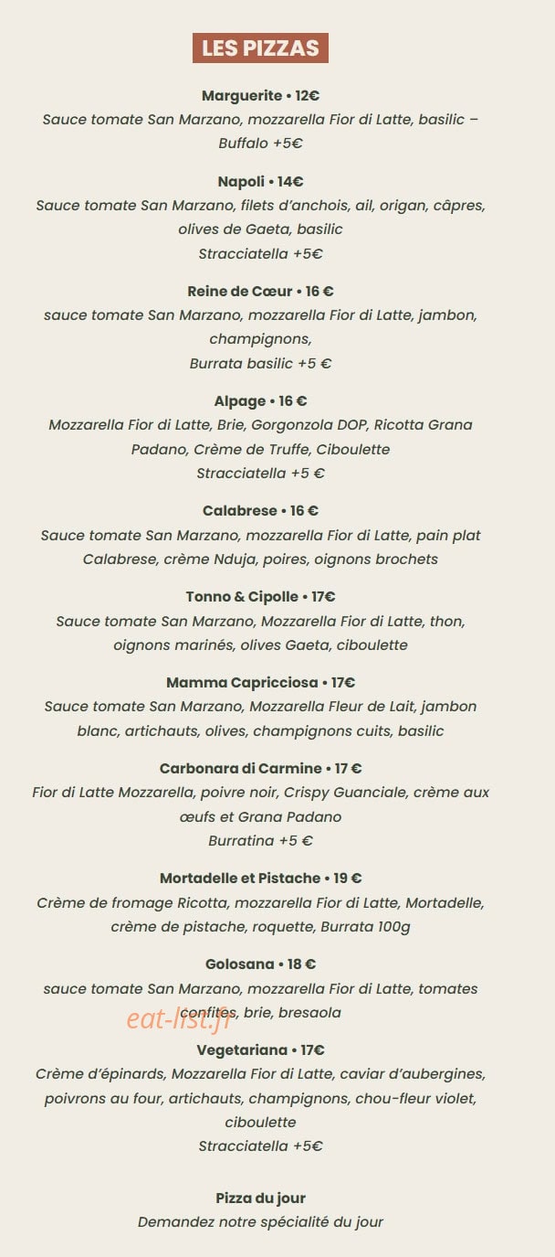 Ottobre Pizzeria — carte page 4