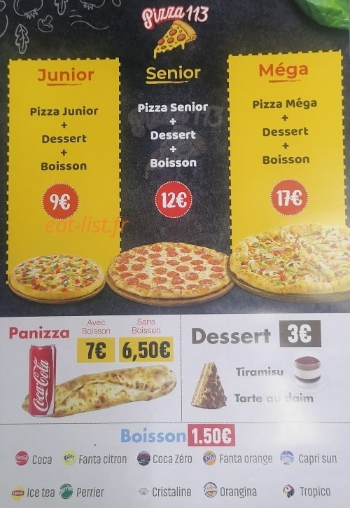 Pizza 113 — carte page 2