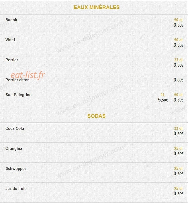 Pizzeria La Grange — carte page 8