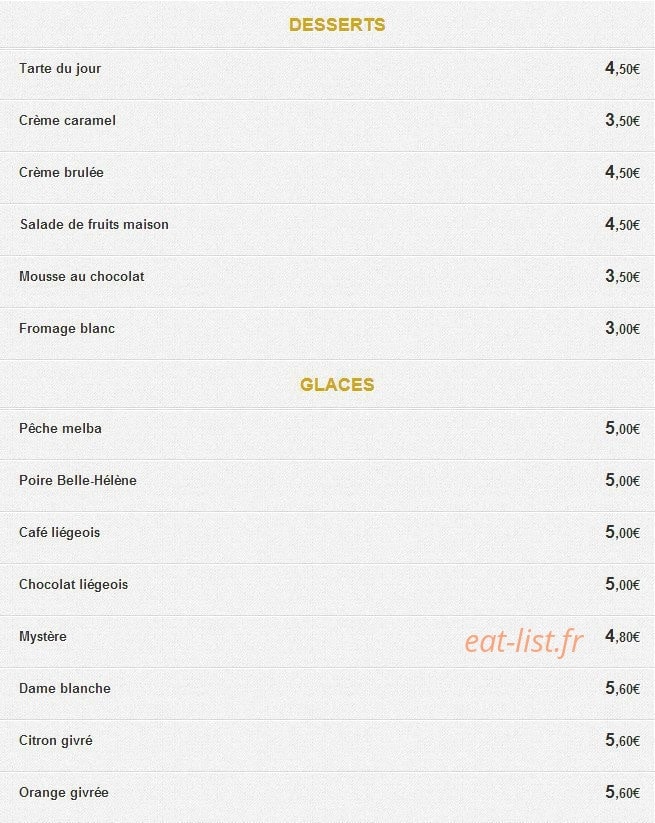 Pizzeria La Grange — carte page 5