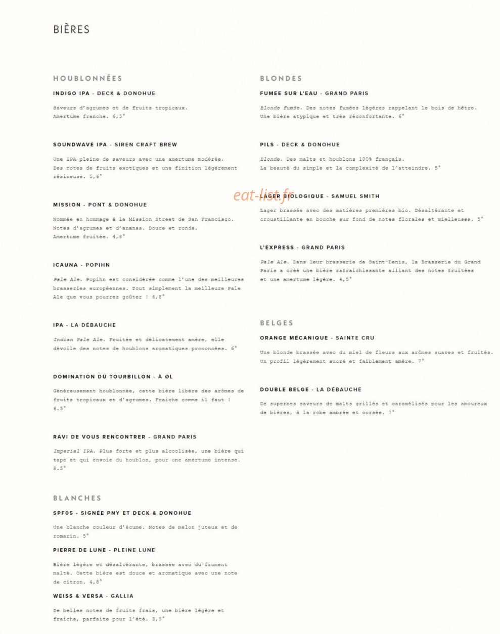 Pny Burger — carte page 4