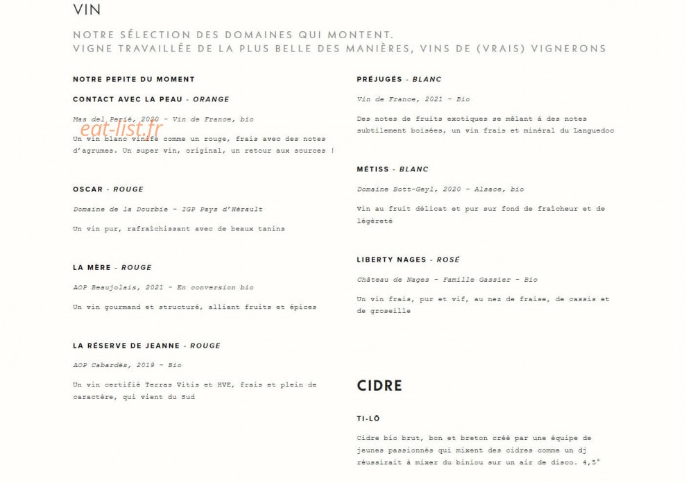 Pny Burger — carte page 6