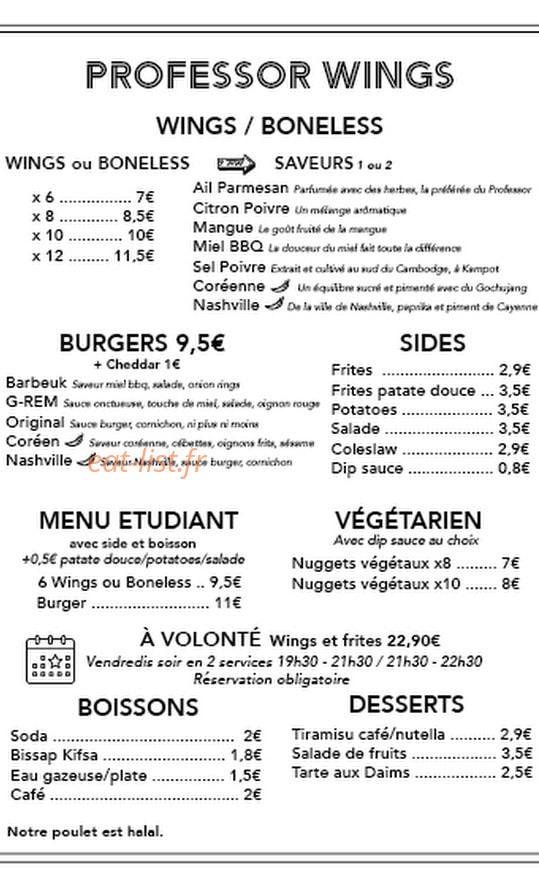 Professor Wings — carte page 1