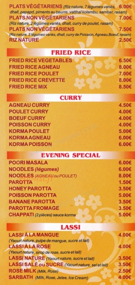 Restaurant Chettinadu — carte page 4