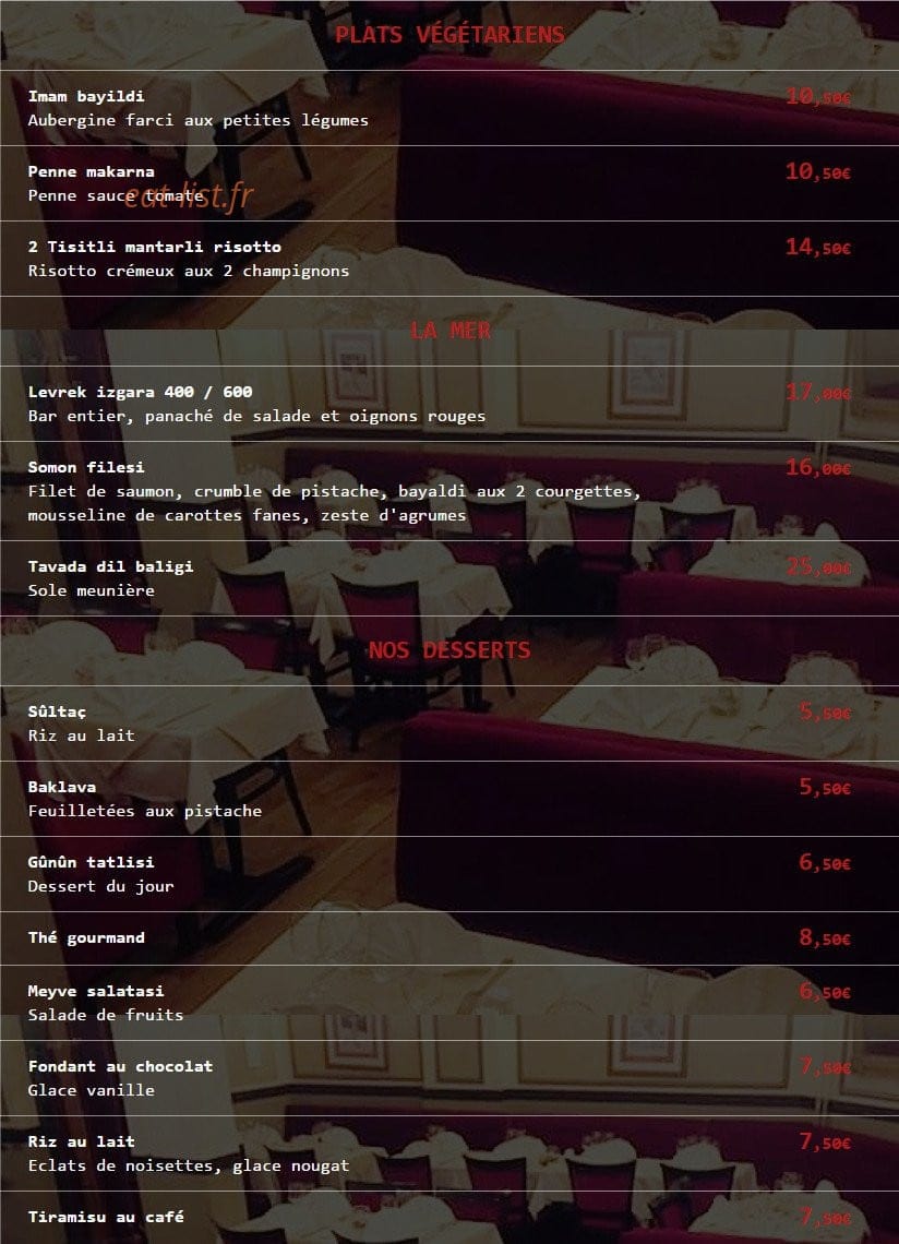 Restaurant Derya — carte page 4