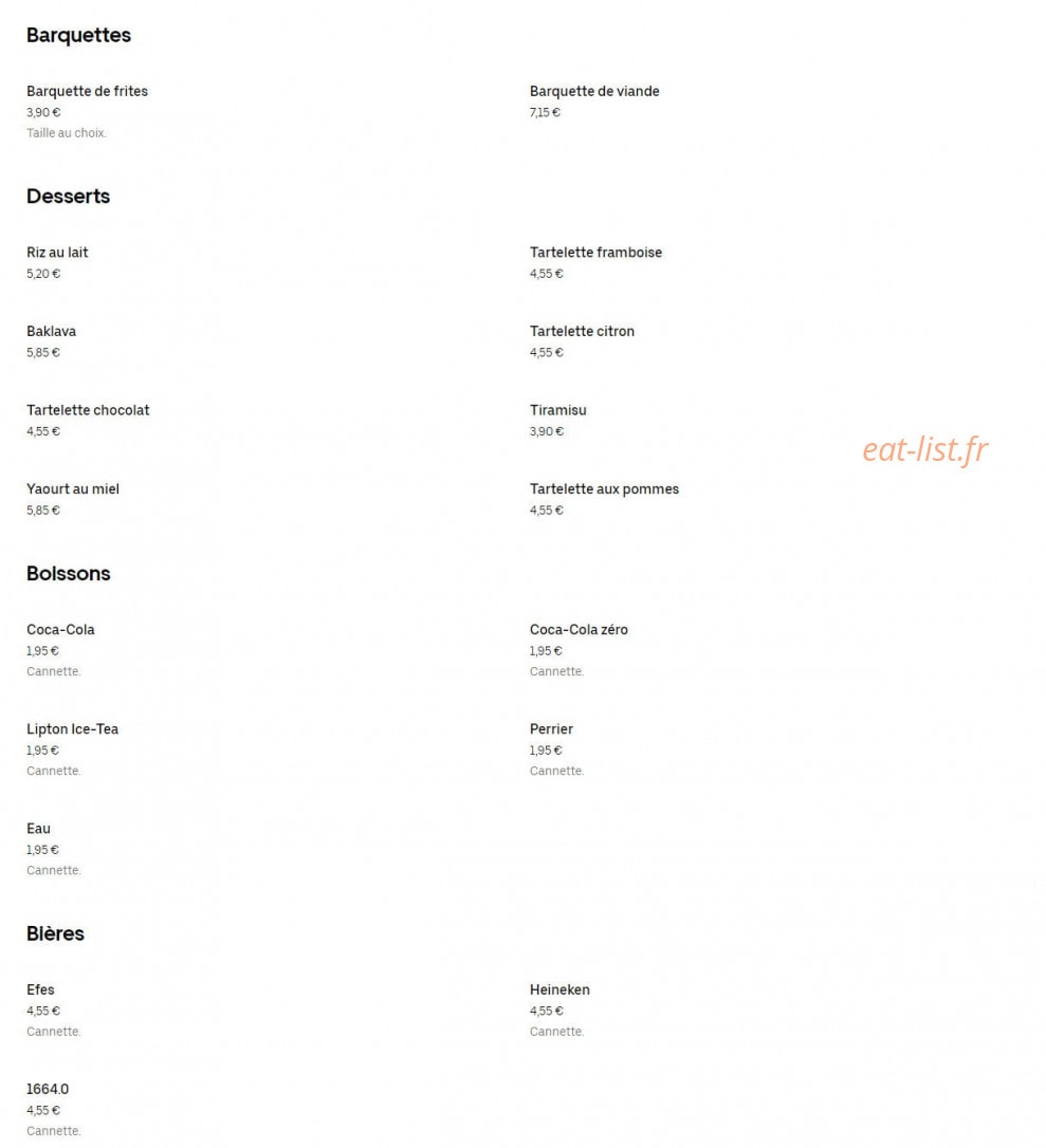 Restaurant Istanbul — carte page 5