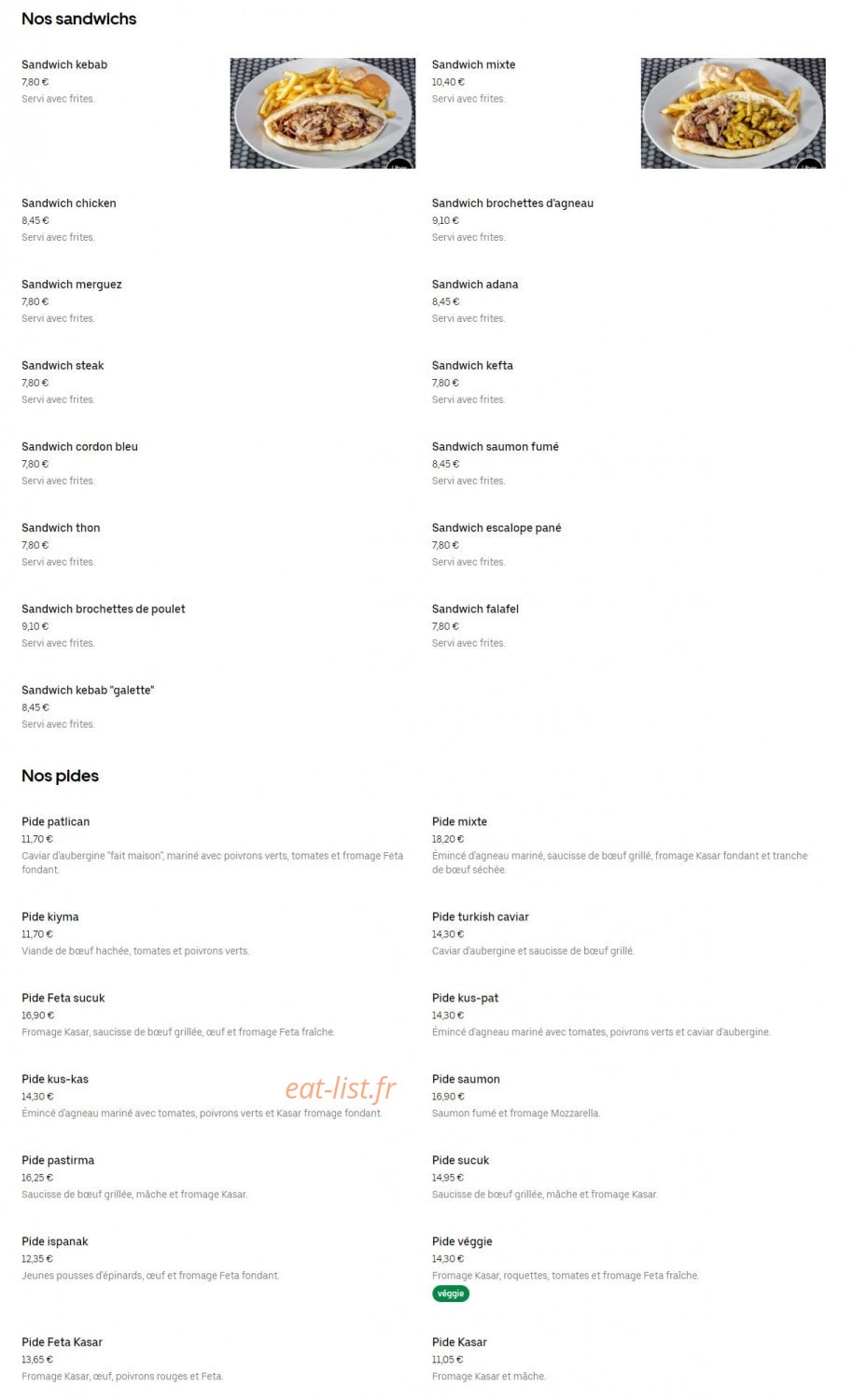 Restaurant Istanbul — carte page 4