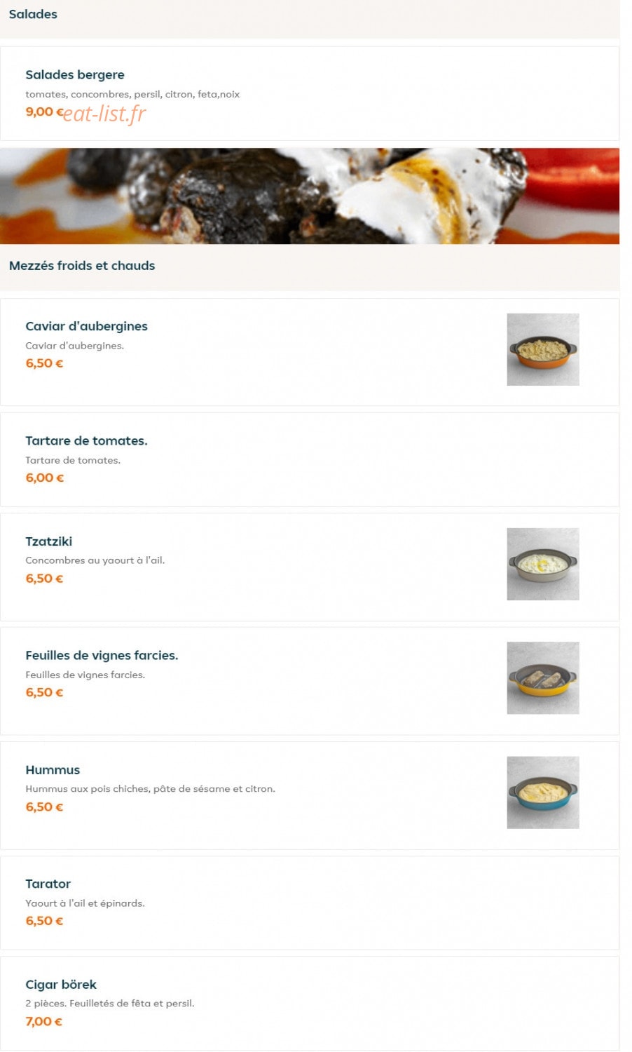 Restaurant Mavi — carte page 3
