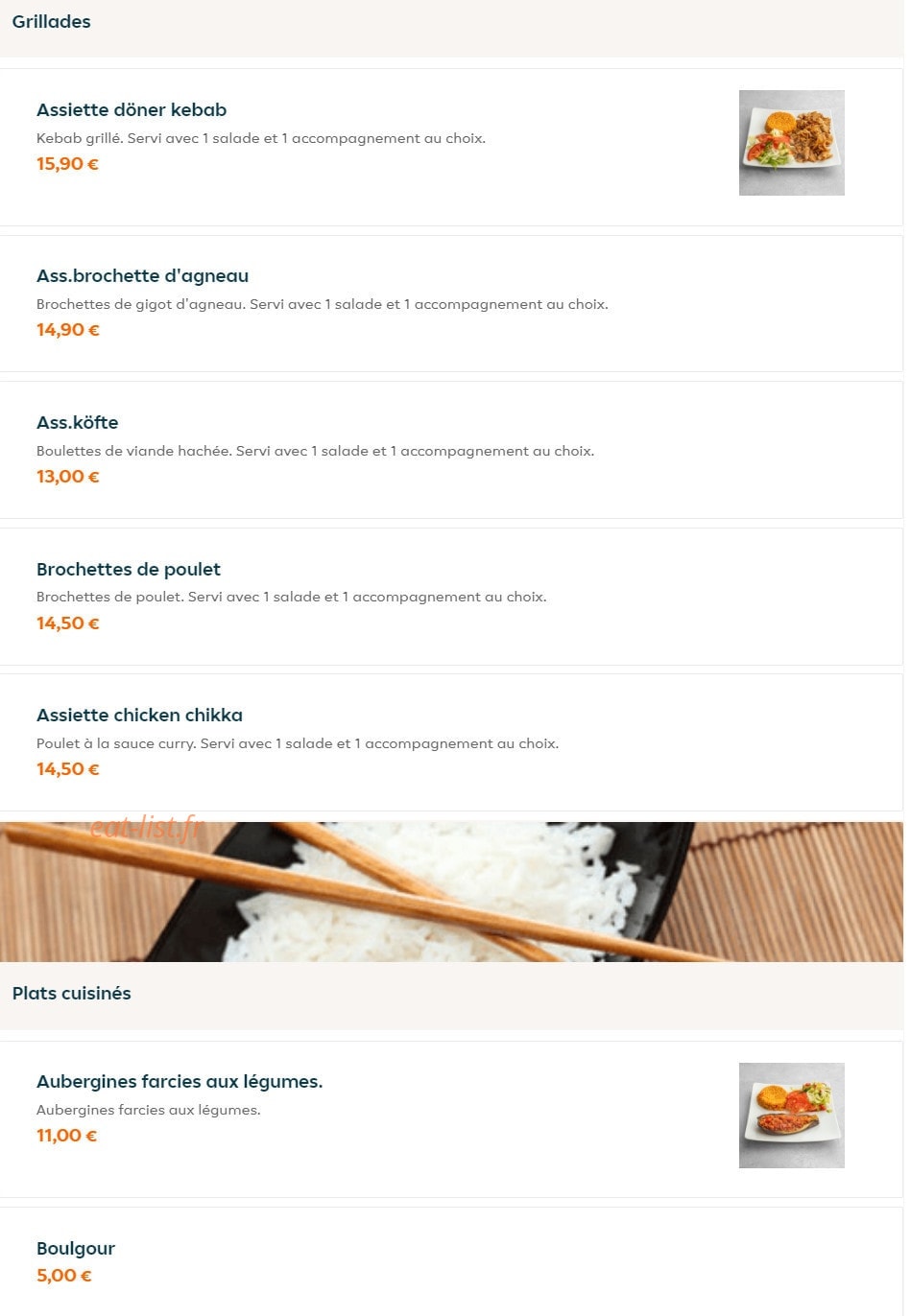 Restaurant Mavi — carte page 1