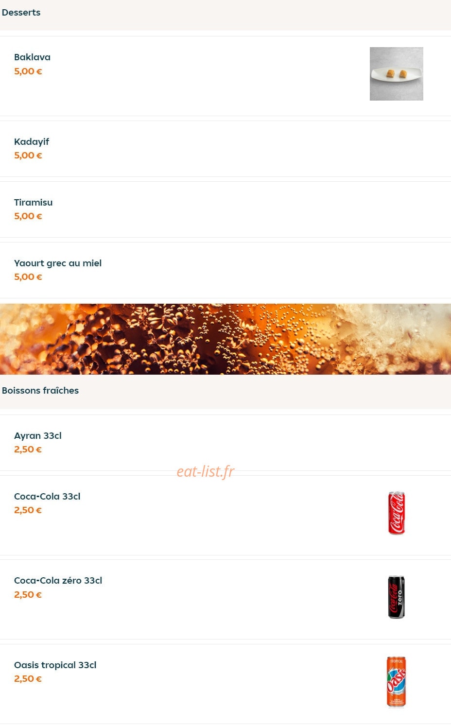 Restaurant Mavi — carte page 4