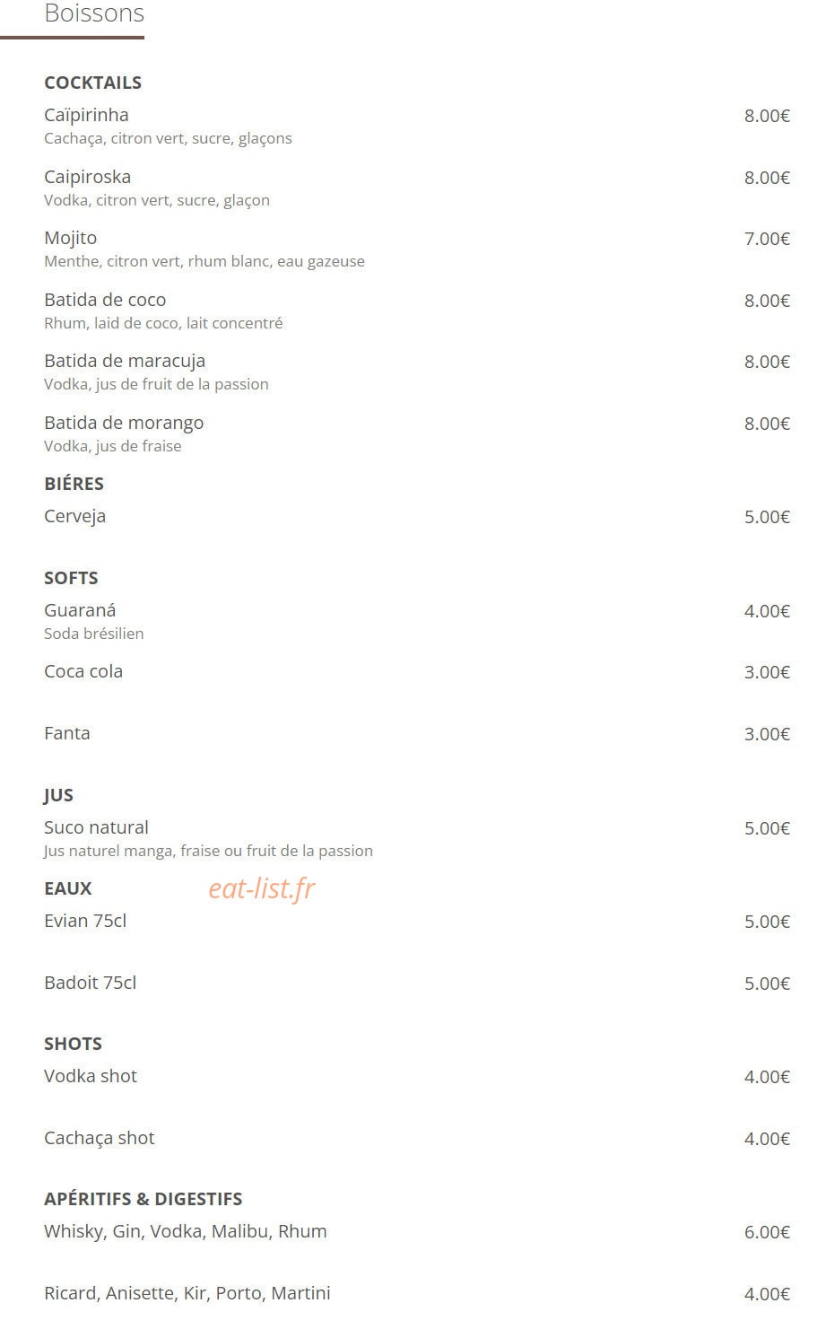 Rodizio O Brazil — carte page 3