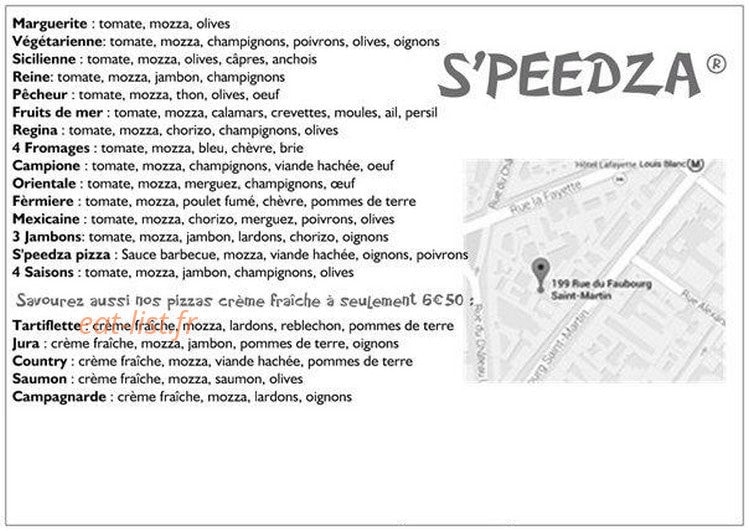 S'peedza — carte page 1