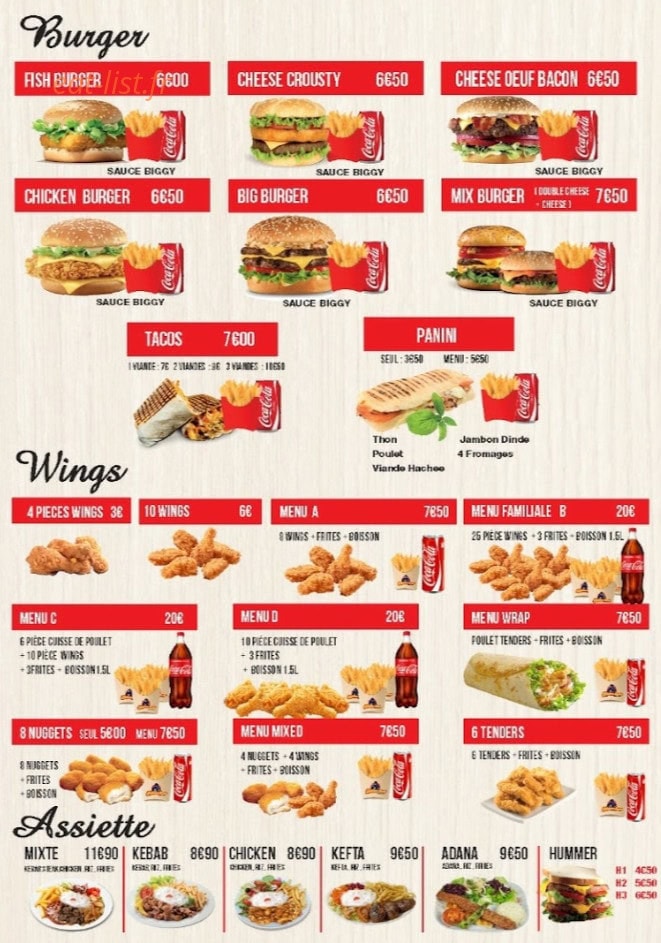 Sam kebab — carte page 3